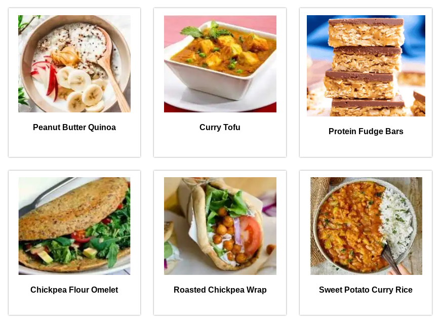 Recipes for Breakfast, Lunch, Dinner and Snacks