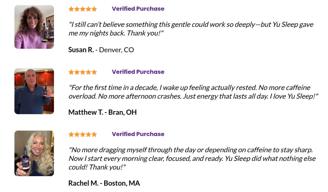 YU SLEEP Real Customer Reviews and Results