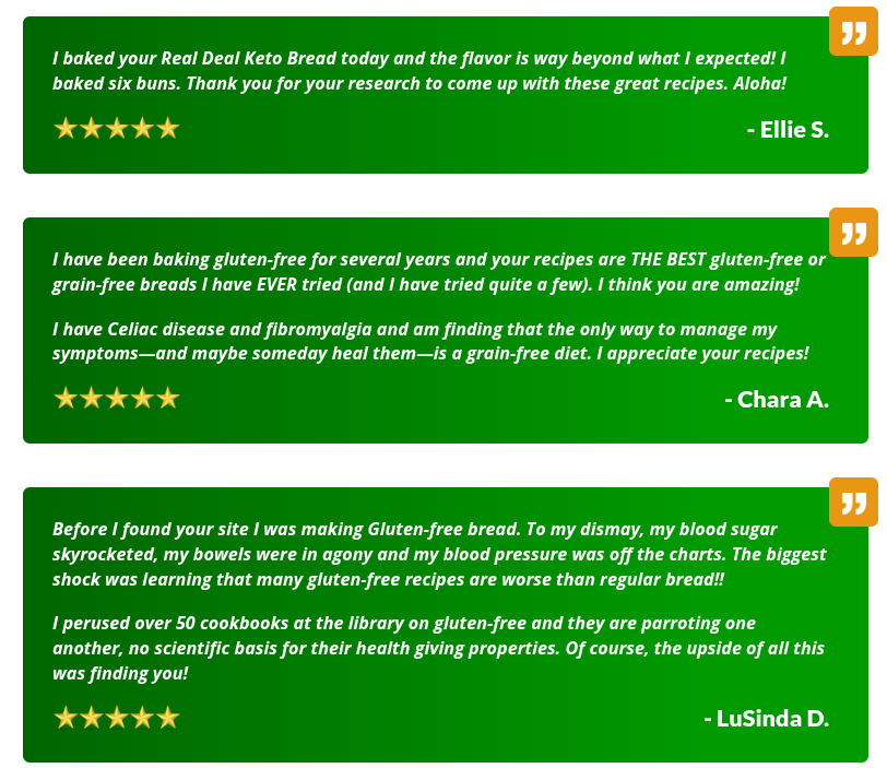 Keto Breads Testimonials from Satisfied Customers