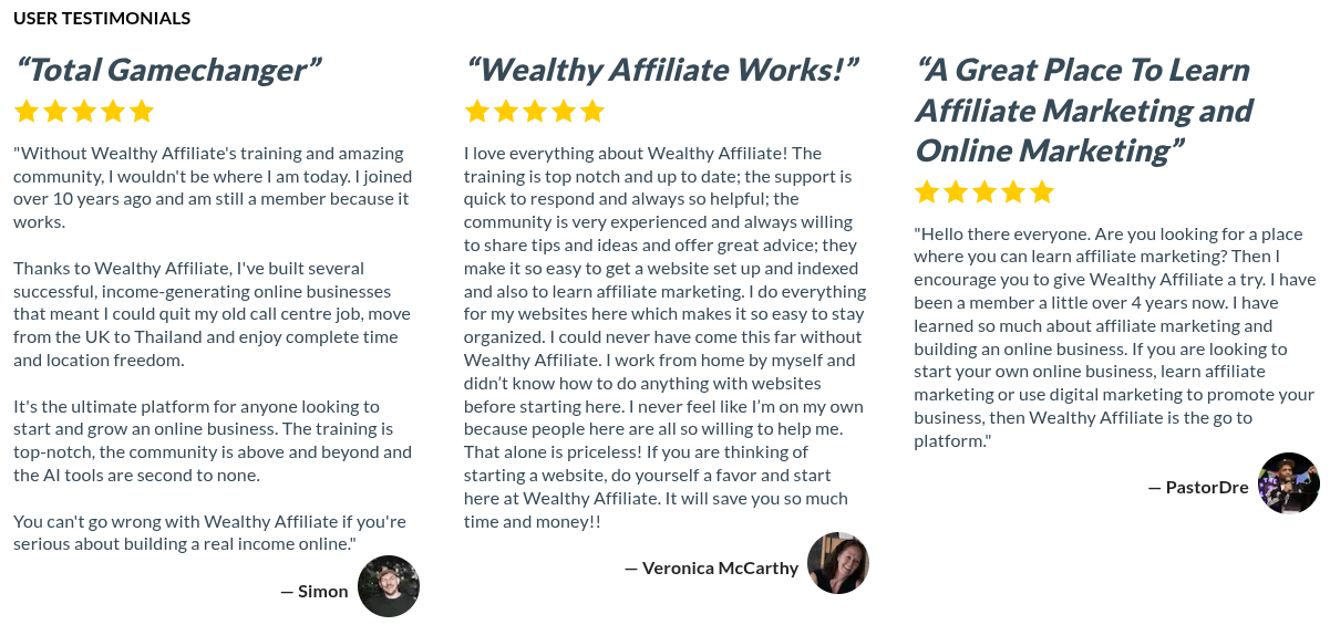 Success Stories from Wealthy Affiliate Members